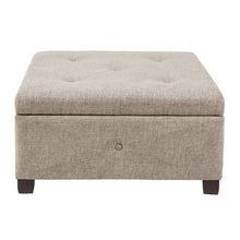 Load image into Gallery viewer, Soft Close Accent Storage Ottoman, Sand Color
