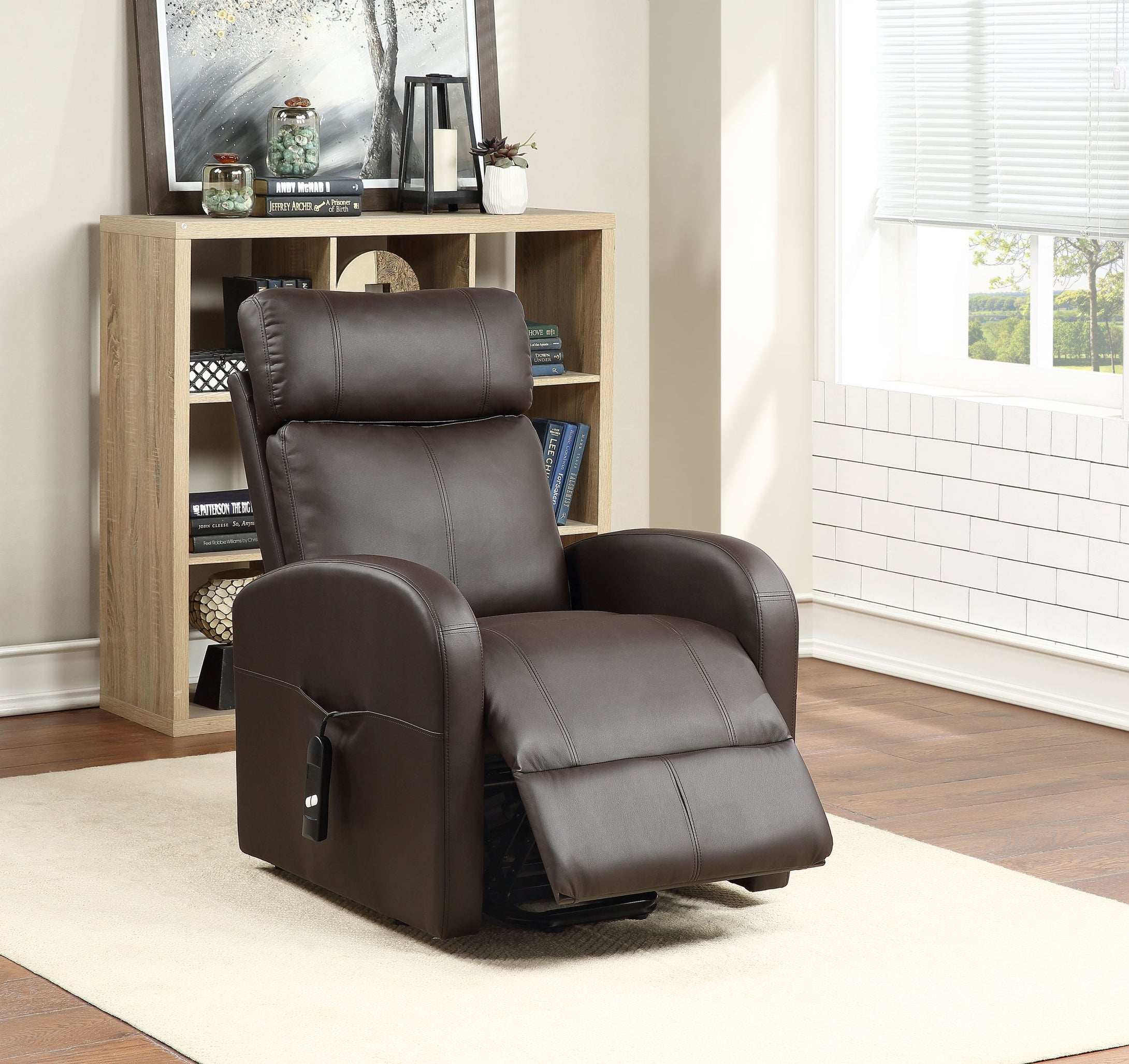 ACME Ricardo Recliner with Power Lift, Brown PU