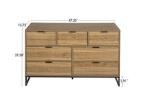 Charger l&#39;image dans la galerie, Modern 7 Drawer Wood Dresser, Walnut Color
