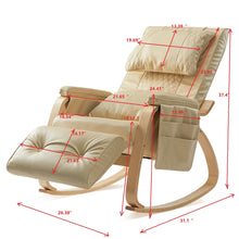 Load image into Gallery viewer, Reclining Cream White Leather Rocking Chair
