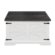Load image into Gallery viewer, Square Wood Rustic Farmhouse Coffee Table with Large Hidden Storage Compartment and Hinged Lift Top (White)
