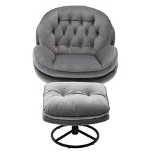 Charger l&#39;image dans la galerie, Accent Lounge Gaming Chair with Ottoman, Grey
