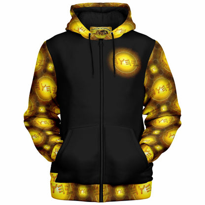 Creator Yahuah 01: Sun, Earth & Fire Designer Microfleece Unisex Zip Hoodie