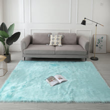 Cargar imagen en el visor de la galería, &quot;Cozy Collection&quot; Ultra Soft Fluffy Faux Fur Sheepskin Area Rug, Teal
