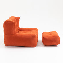 Charger l&#39;image dans la galerie, Fluffy Bean Bag Chair with Memory Foam and Ottoman
