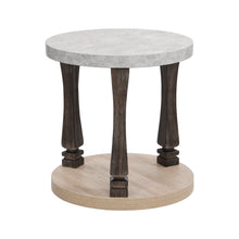 Cargar imagen en el visor de la galería, Mid-Century 2-Tier Round End Table with Storage Shelf, Antique Grey
