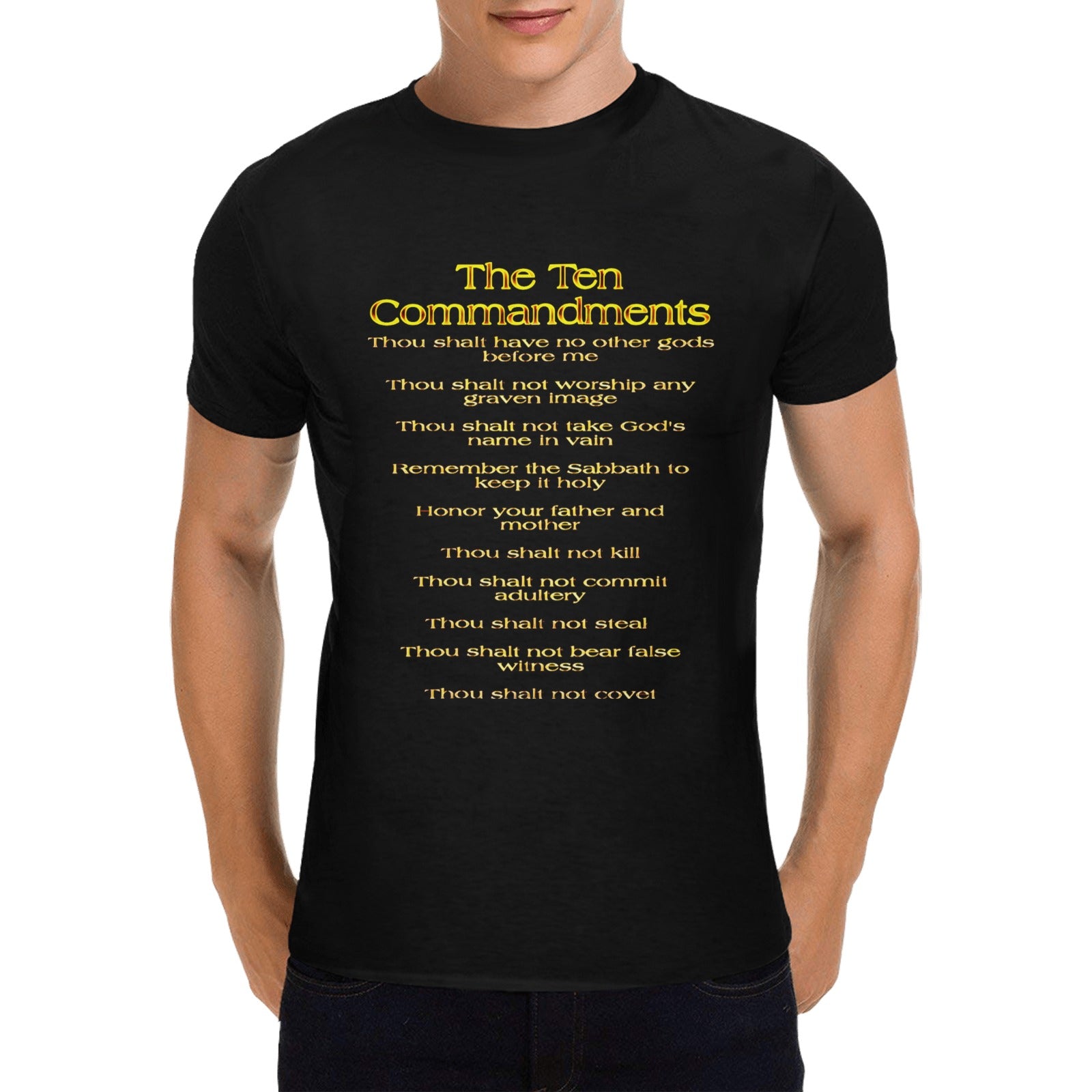 Diez Mandamientos 01 Camiseta de algodón Gildan de diseñador para hombre 