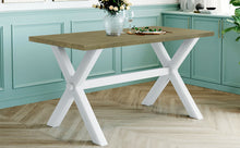 Load image into Gallery viewer, TOPMAX Farmhouse Rustic Wood Kitchen Dining Table with X-shape Legs, Gray Green
