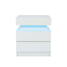 Charger l&#39;image dans la galerie, LED Nightstand with 2 High Gloss Drawers
