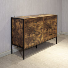 Charger l&#39;image dans la galerie, Industrial Style Rustic Wood 6 Drawer Dresser with Sturdy Steel Frame, Brown
