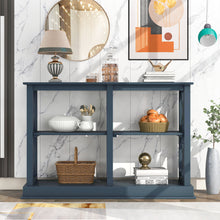 Charger l&#39;image dans la galerie, TREXM Narrow Sofa Table with 3-Tier Open Storage Spaces and &quot;X&quot; Legs (Navy Blue)
