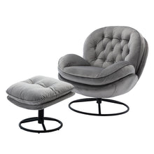 Carica l&#39;immagine nel visualizzatore di Gallery, Accent Lounge Gaming Chair with Ottoman, Grey
