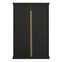 Cargar imagen en el visor de la galería, Modern China Cabinet with Tempered Glass Doors, Adjustable Shelf Display and Triple Drawers (Black)
