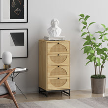 Load image into Gallery viewer, 4 Drawer Rattan Storage Cabinet, Natural
