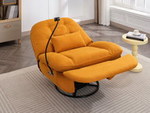 Load image into Gallery viewer, Smart Power 270° Swivel Glider Recliner Gaming Chair with USB Charger, Phone Holder, Hidden Storage Compartments and Bluetooth Music Player, Orange
