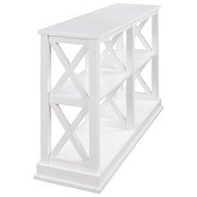 Cargar imagen en el visor de la galería, TREXM Sofa Table with 3-Tier Open Storage Spaces and &quot;X&quot; Legs (White)
