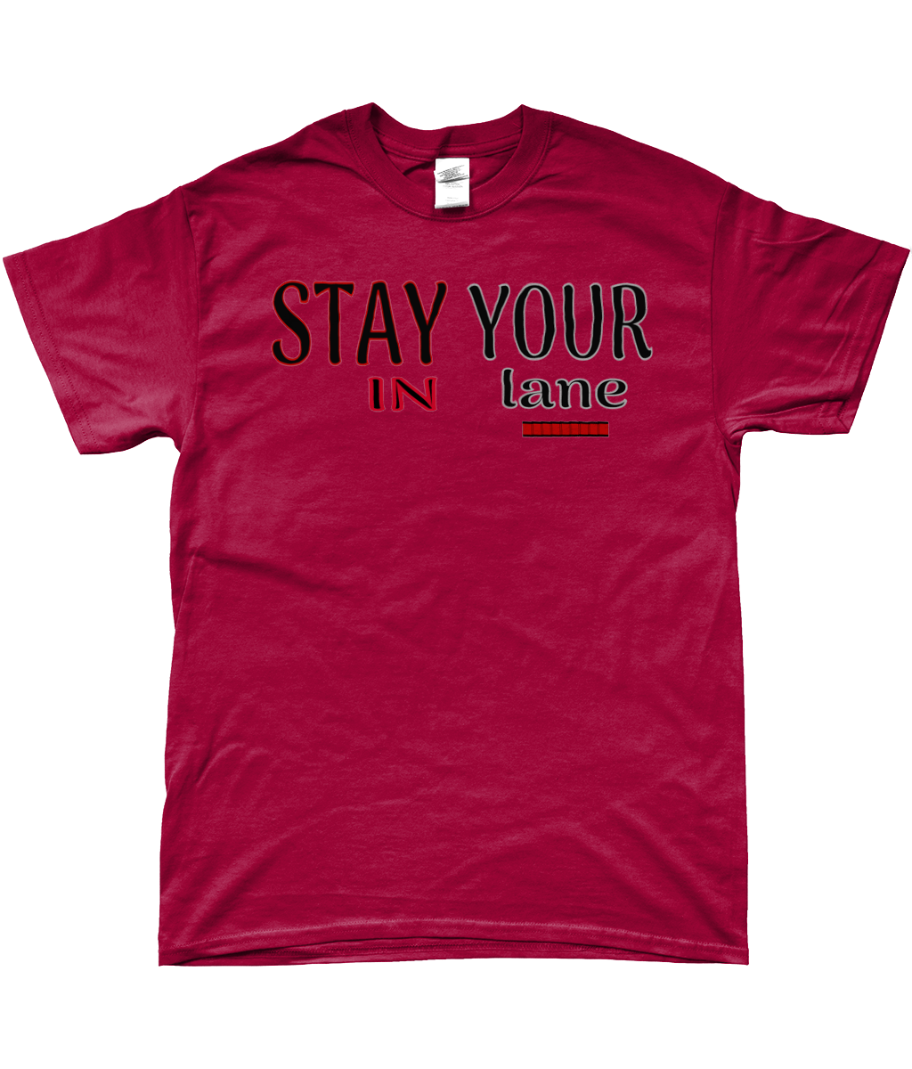 STAY IN YOUR lane 01-02 Designer Unisex Gildan SoftStyle® Ringspun Cotton T-shirt (16 colors)