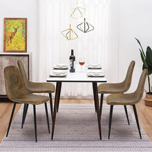 Carica l&#39;immagine nel visualizzatore di Gallery, Set of 4 Scandinavian Velvet Dining Chairs - Suede Brown
