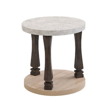 Carica l&#39;immagine nel visualizzatore di Gallery, Mid-Century 2-Tier Round End Table with Storage Shelf, Antique Grey
