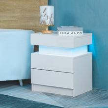 Carica l&#39;immagine nel visualizzatore di Gallery, LED Nightstand with 2 High Gloss Drawers
