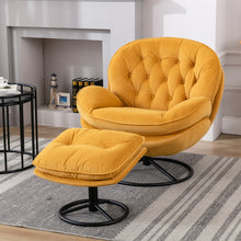 Charger l&#39;image dans la galerie, Accent Lounge Gaming Chair with Ottoman, Yellow

