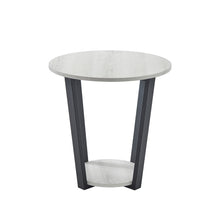 Carica l&#39;immagine nel visualizzatore di Gallery, Elysian Contemporary Round End Table with Shelf, Off-White
