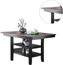 Load image into Gallery viewer, One Piece Counter Height Kitchen &amp; Dining Room Table with 2 Storage Shelves (Dark Coffee Finish)
