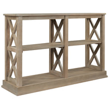 Load image into Gallery viewer, TREXM Sofa Table with 3-Tier Open Storage Spaces and “X” Legs (White Wash)
