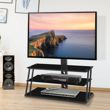 Charger l&#39;image dans la galerie, Multi-Function Adjustable Angle and Height Tempered Glass TV Stand (Black)
