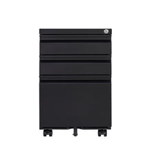 Charger l&#39;image dans la galerie, 3 Drawer Mobile File Cabinet with Lock (Black)
