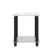 Carica l&#39;immagine nel visualizzatore di Gallery, 2-Tier End/Side Table with Storage Shelves, White+Black
