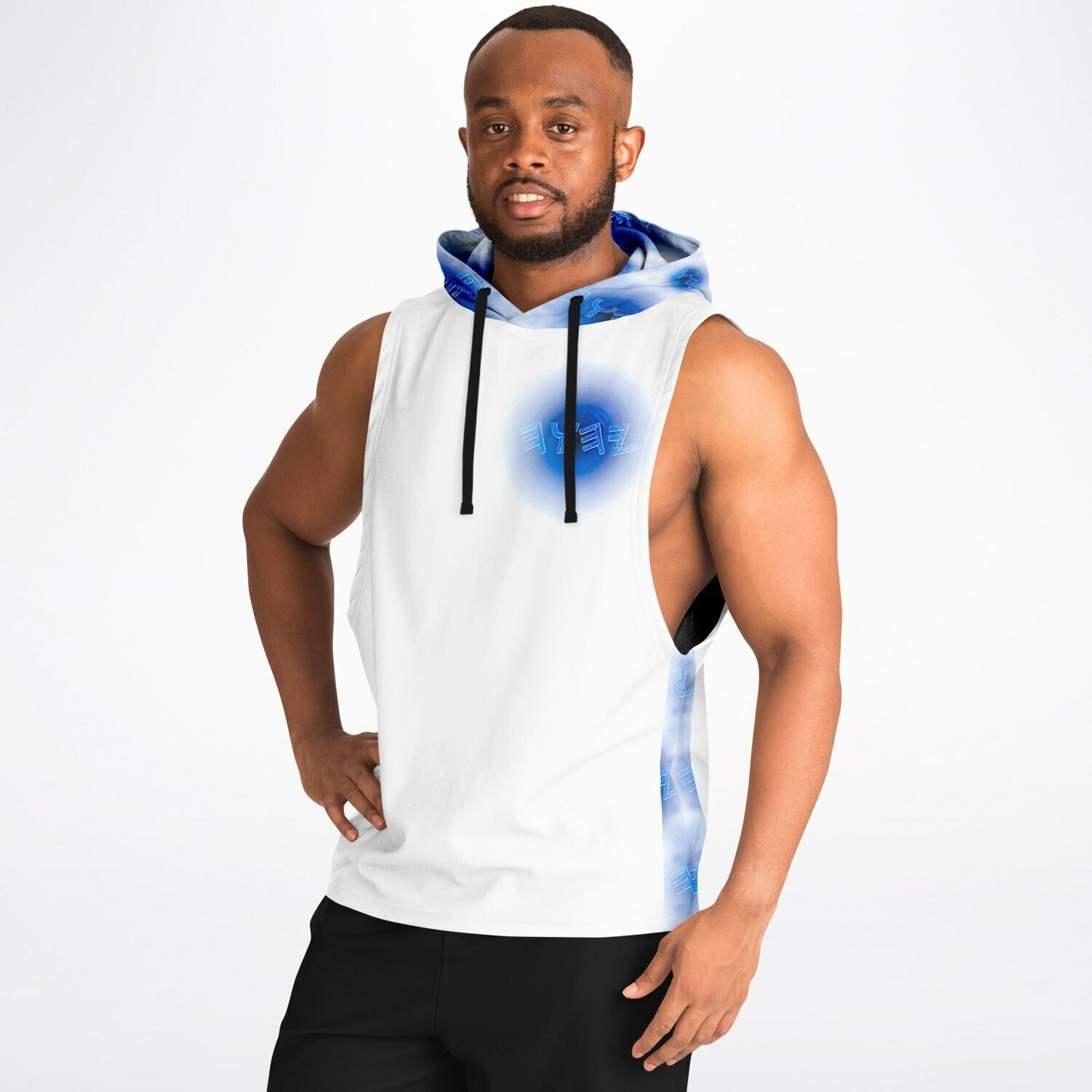 Creator Yahuah 01: Moon, Air & Water Men's Designer Triblend Fleece Lined Drop Armhole Hoodie