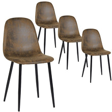 Load image into Gallery viewer, Set of 4 Scandinavian Velvet Dining Chairs - Suede Brown
