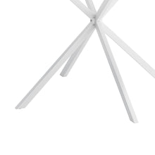 Cargar imagen en el visor de la galería, 47.24&#39;&#39; Modern Cross Leg Round Two Piece Removable White Top Occasional Dining Table with Iron Legs, Matte Finish
