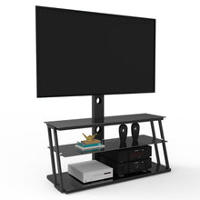 Load image into Gallery viewer, Multi-Function Adjustable Angle and Height Tempered Glass TV Stand (Black)
