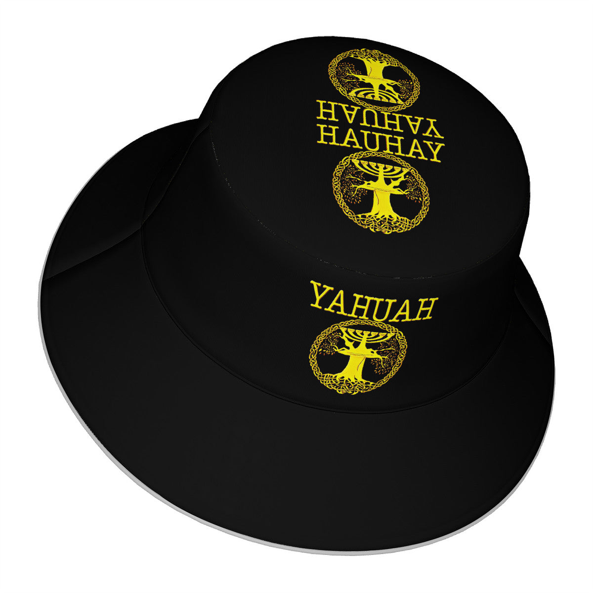 Yahuah-Tree of Life 02-01 Royal Designer Reversible Reflective Bucket Hat