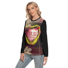 Load image into Gallery viewer, I Love Yahuah-Master of Hosts 01 Ladies Designer Round Neck Long Sleeve T-shirt
