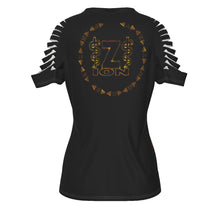 Carica l&#39;immagine nel visualizzatore di Gallery, Zion - United States - Free Country Ladies Designer Ripped T-shirt
