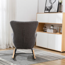 Carica l&#39;immagine nel visualizzatore di Gallery, Teddy Fabric Padded Seat Rocking Chair With High Backrest And Armrests
