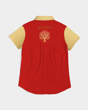 Charger l&#39;image dans la galerie, Yahuah-Tree of Life 01 Elected Ladies Designer Short Sleeve Button Up Blouse
