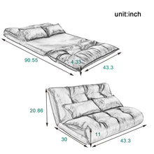 Cargar imagen en el visor de la galería, Orisfur. Lazy Sofa Sofá futón plegable ajustable Sofá para videojuegos con dos almohadas (negro)
