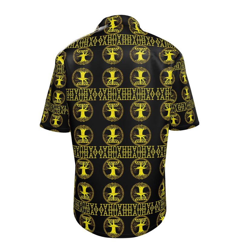 Yahuah-Tree of Life 02-01 Elect Men's Designer Spread Collar Shirt
