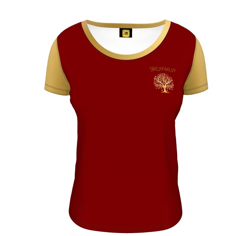 Yahuah-Tree of Life 01 Elección Señoras Diseñador Camiseta con cuello redondo 
