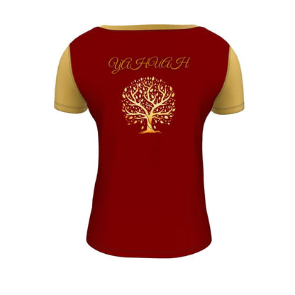 Yahuah-Tree of Life 01 Election Ladies Designer Scoop Neck T-shirt