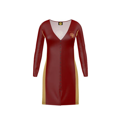 Yahuah-Tree of Life 01 Election Designer V-neck Cardigan Mini Dress