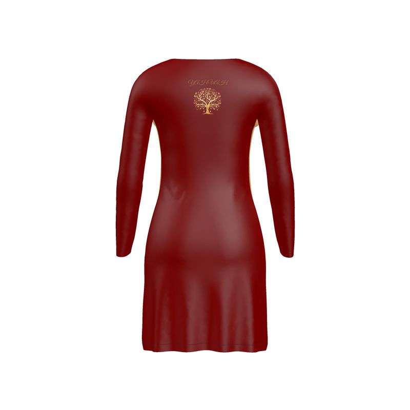 Yahuah-Tree of Life 01 Election Designer V-neck Cardigan Mini Dress