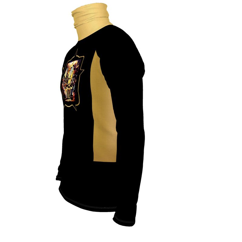 The Last Supper by KTJ 01-01 Men's Designer Slim Fit Turtleneck Sweatshirt