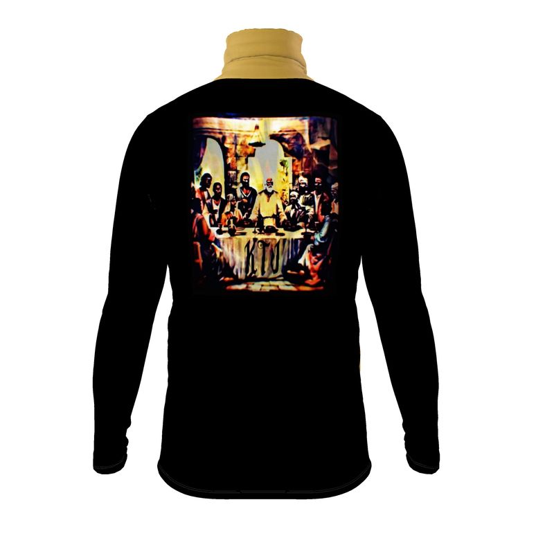 The Last Supper by KTJ 01-01 Men's Designer Slim Fit Turtleneck Sweatshirt