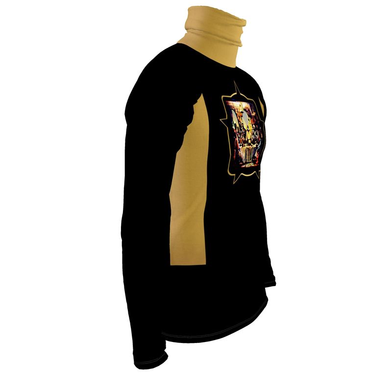 The Last Supper by KTJ 01-01 Men's Designer Slim Fit Turtleneck Sweatshirt
