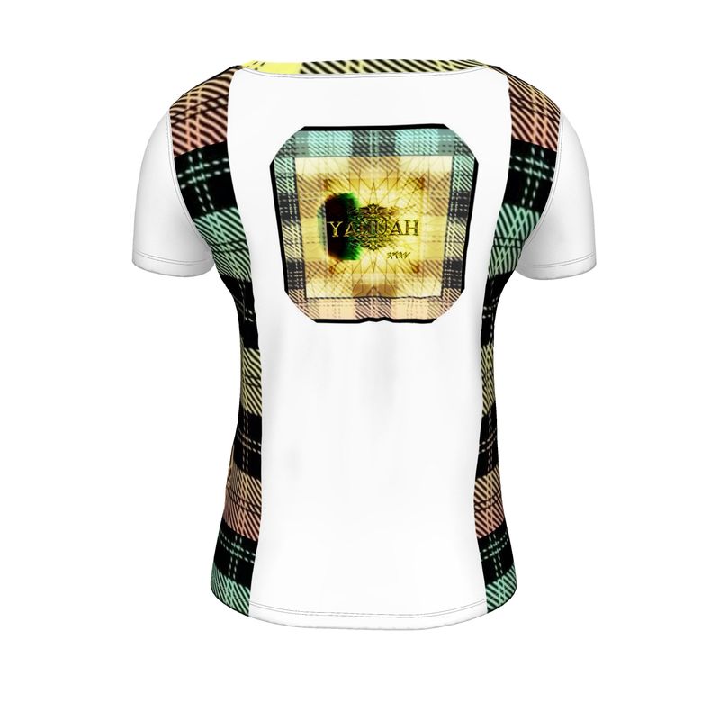 Picture Plaided 01-01 Camiseta de diseñador con cuello redondo para mujer 